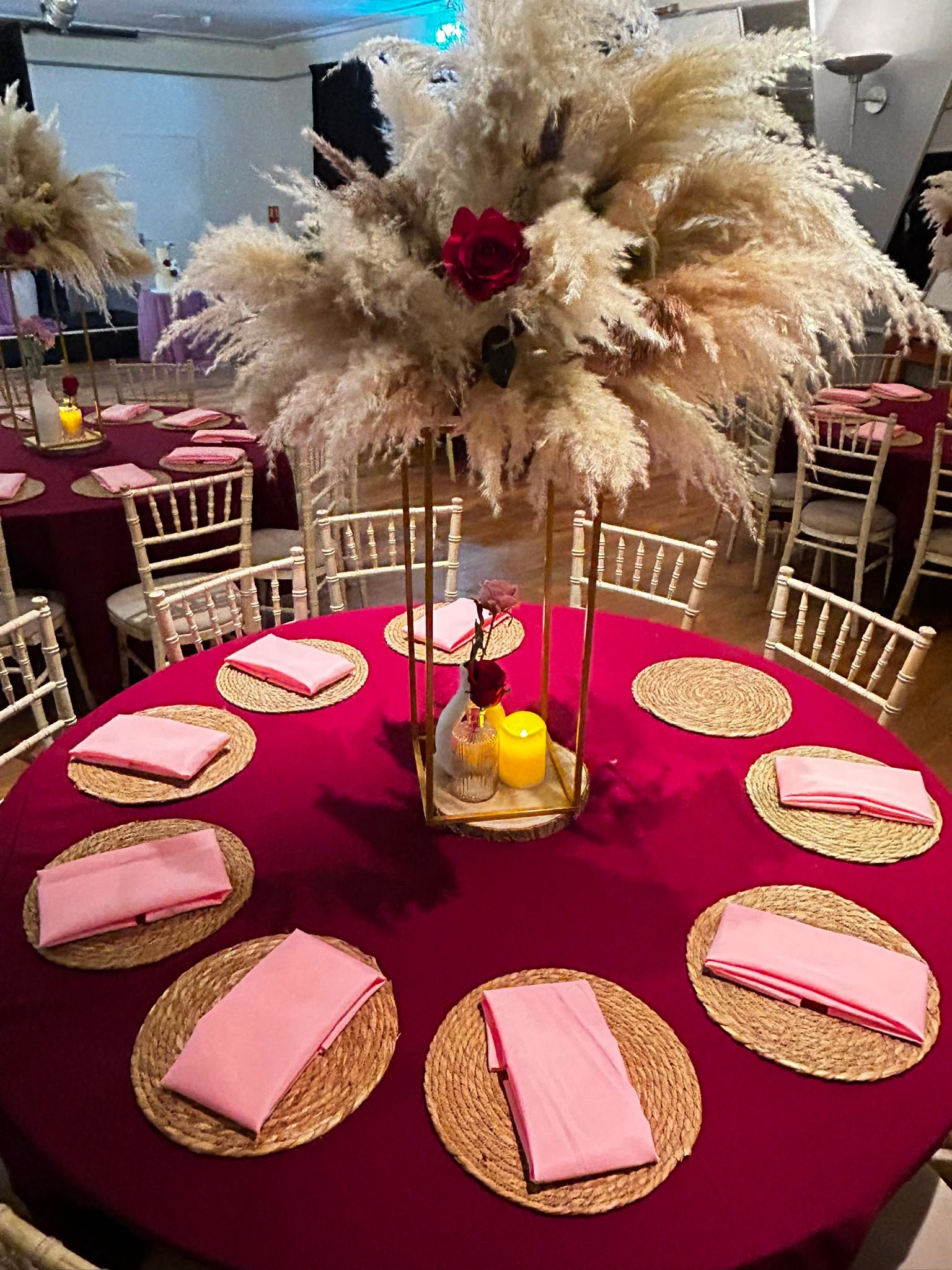 Pampas grass centrepiece detail